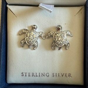 Sterling Silver Sea Turtle Earrings